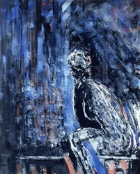 Naken kvinna, vänster panel i en diptyk, 1990
